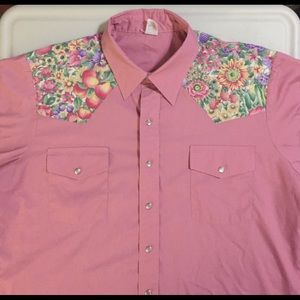 Vintage Malco Modes Pearl Snap Garden Shirt